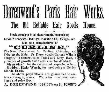 A Dorenwend Paris Hair Works Farmers and Business Directory Ingersoll 1891